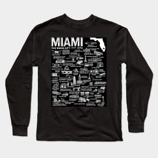 Miami Map Long Sleeve T-Shirt